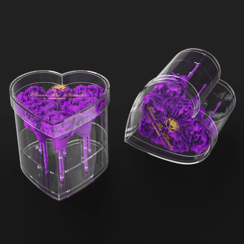 Acrylic Flower Box Heart-H0
