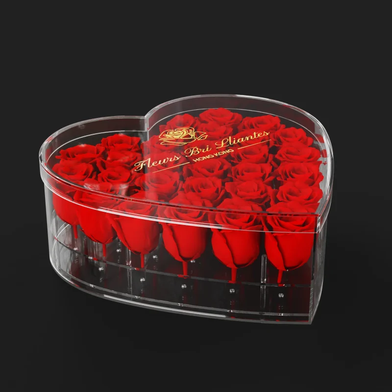 Acrylic Flower Box Heart-H2
